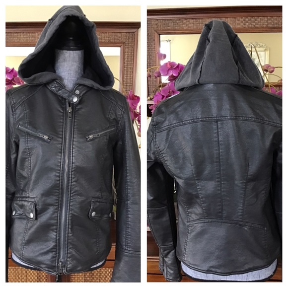 Free People Monroe Faux Leather Hooded Jacket. NWT - Picture 5 of 8